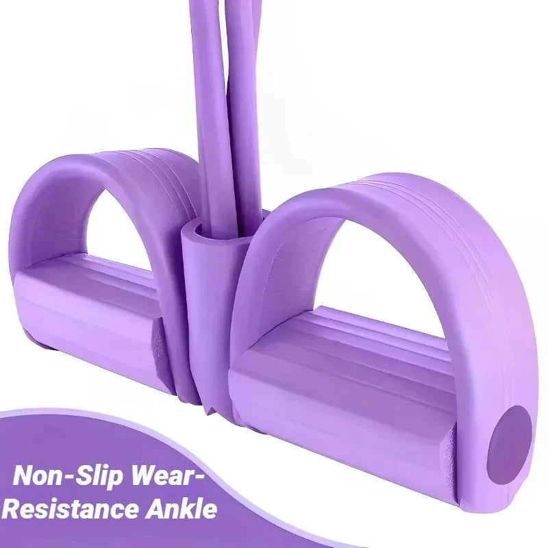 6 Tube Resistance Bands Pedal Exerciser Portable Home Gym Yoga Fitness Workout
