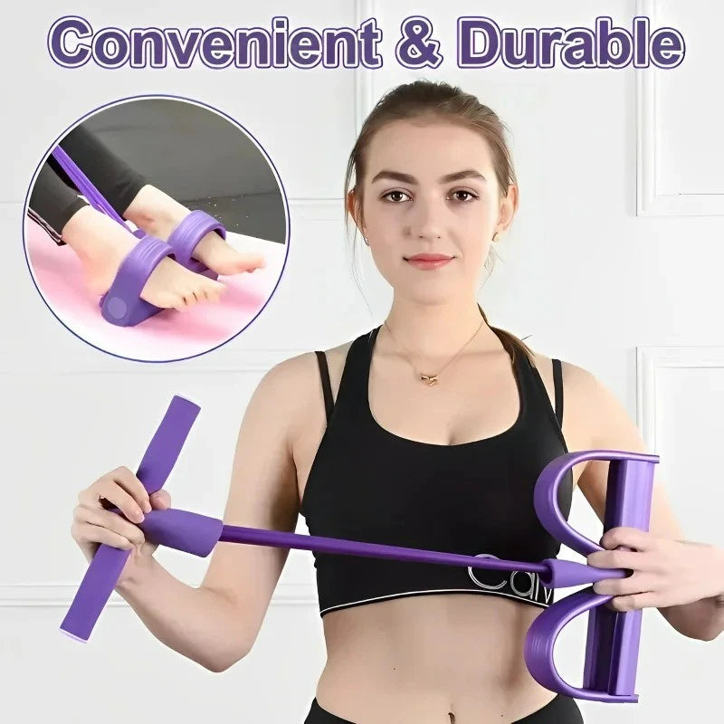 6 Tube Resistance Bands Pedal Exerciser Portable Home Gym Yoga Fitness Workout