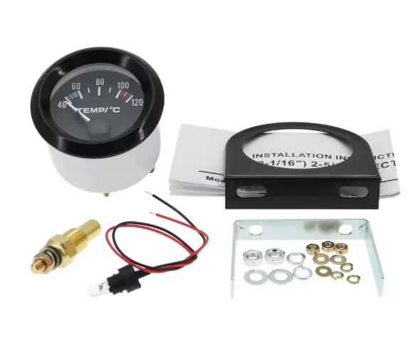 2" 52MM Temperature Temp Gauge Meter 40~120℃ Car Water Temp LED Electrical