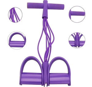6 Tube Resistance Bands Pedal Exerciser Portable Home Gym Yoga Fitness Workout